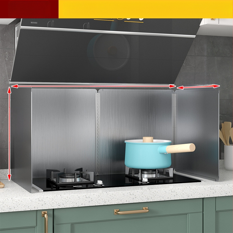 Roostevabast terasest õli deflektorplaat köögis toiduõli pritsmete deflektor gaasipliit kõrge temperatuurikindel paksendatud pliidikupu soojusisolatsioon shengguang