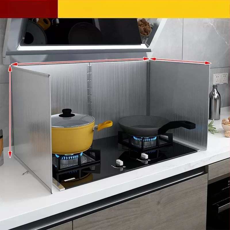 Roostevabast terasest õli deflektorplaat köögis toiduõli pritsmete deflektor gaasipliit kõrge temperatuurikindel paksendatud pliidikupu soojusisolatsioon shengguang