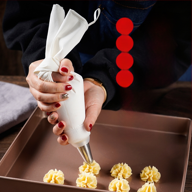 Paks puuvillane kondiitrikott, suur suurus, pigistatav küpsisekott, koore-kondiitrikott, majapidamises korduvkasutatav