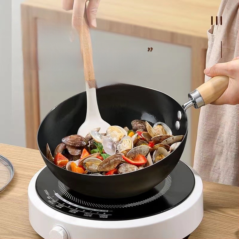 Väike 20 cm pikkune Jaapani stiilis majapidamispliit, katmata lame keedupott, induktsioonpliit, sobib väikestele wok-pannidele