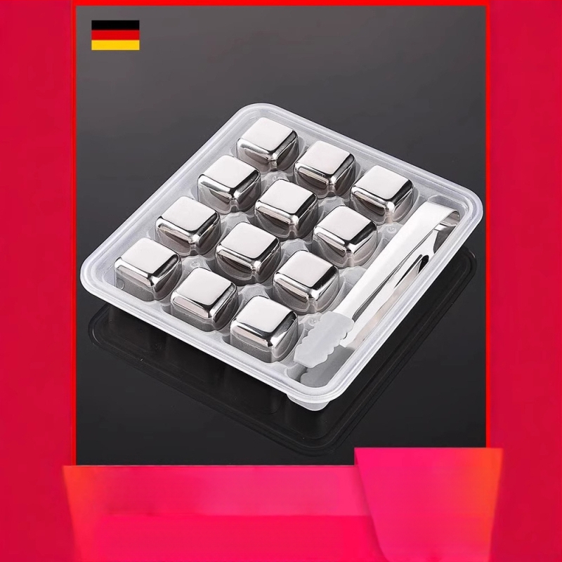 304 roostevabast terasest jää, kiirkülmutatud raudjää, tera suvine jahutav jää, koks, viski, taaskasutatavad jäähokipallid