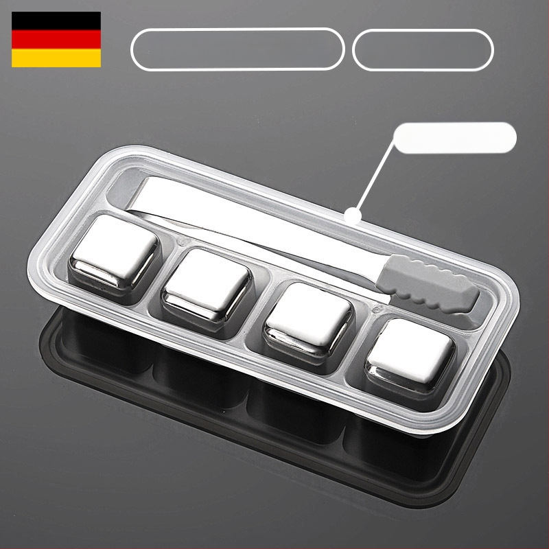 304 roostevabast terasest jää, kiirkülmutatud raudjää, tera suvine jahutav jää, koks, viski, taaskasutatavad jäähokipallid