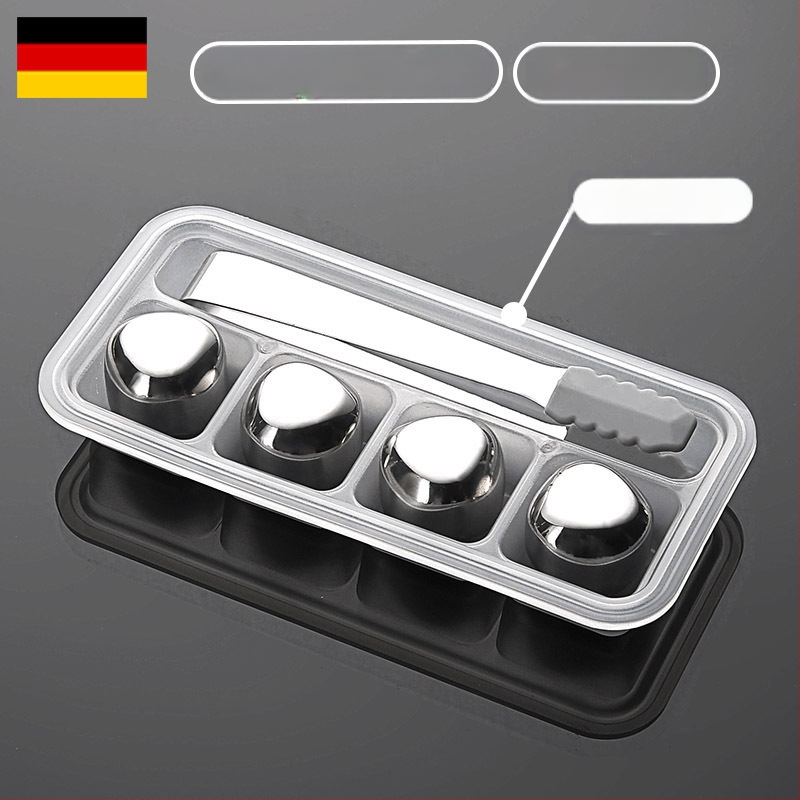 304 roostevabast terasest jää, kiirkülmutatud raudjää, tera suvine jahutav jää, koks, viski, taaskasutatavad jäähokipallid