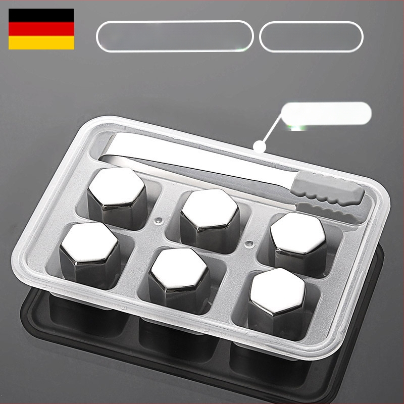 304 roostevabast terasest jää, kiirkülmutatud raudjää, tera suvine jahutav jää, koks, viski, taaskasutatavad jäähokipallid