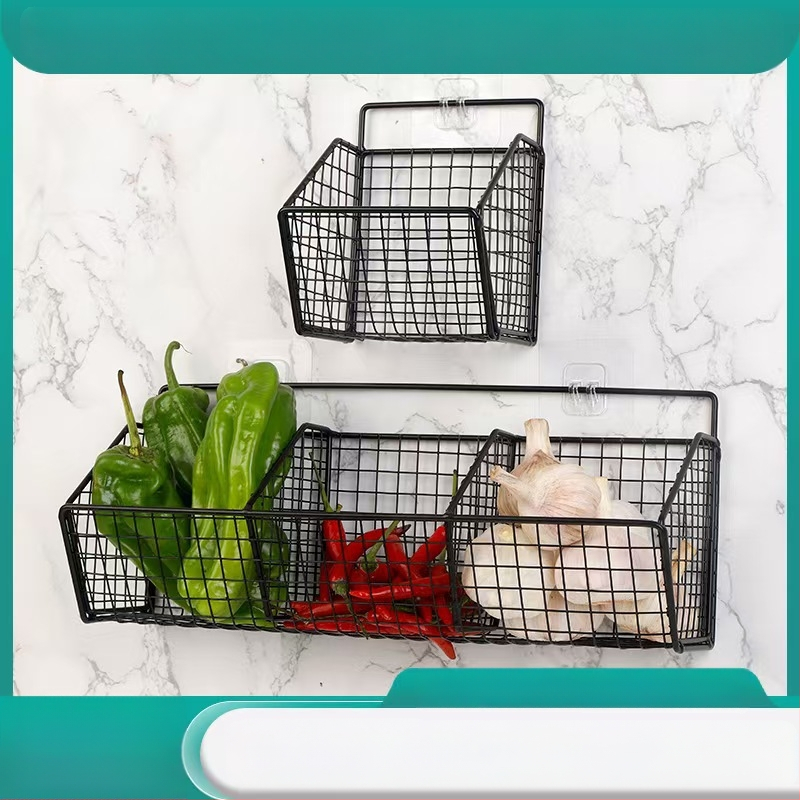 Imbiero ir česnako laikymo krepšelis Pakabinamas krepšelis virtuvei Imbiero ir česnako česnako laikymo krepšelis, tvirtinamas prie sienos, laikymo dėžė virtuvei