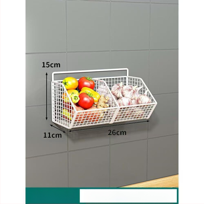 Imbiero ir česnako laikymo krepšelis Pakabinamas krepšelis virtuvei Imbiero ir česnako česnako laikymo krepšelis, tvirtinamas prie sienos, laikymo dėžė virtuvei