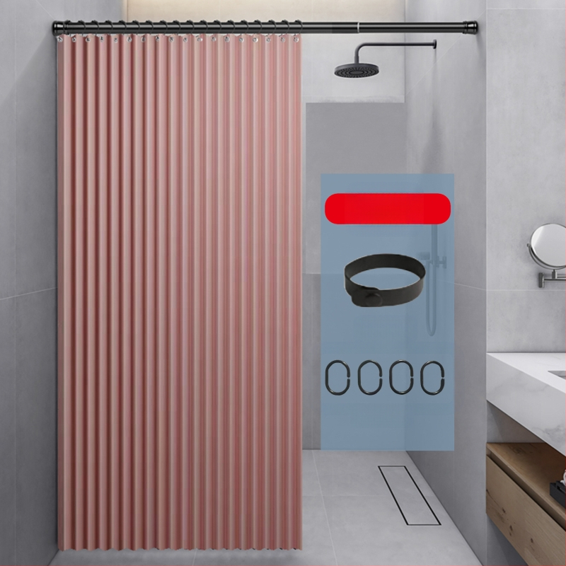 Kokkupandav dušikardin, vannitoa vaheseina kardin, löögivaba, veekindel, linasest imitatsiooniga vannitoa kardin, kuiva ja märja eraldamise tootja