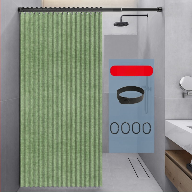 Kokkupandav dušikardin, vannitoa vaheseina kardin, löögivaba, veekindel, linasest imitatsiooniga vannitoa kardin, kuiva ja märja eraldamise tootja