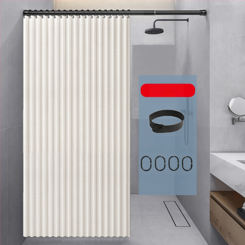 Kokkupandav dušikardin, vannitoa vaheseina kardin, löögivaba, veekindel, linasest imitatsiooniga vannitoa kardin, kuiva ja märja eraldamise tootja