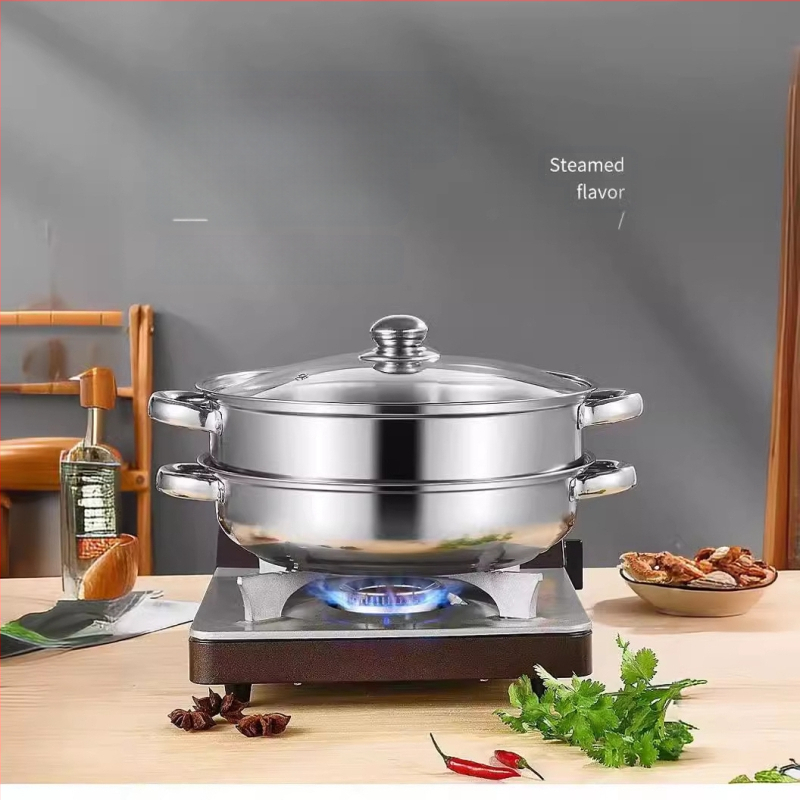 Gamyklinis tiesioginis indukcinis viryklės garintuvas buitiniam nerūdijančio plieno sriubos puodui, skirtam dujinės sriubos karštam puodui, dvigubo sluoksnio dovanų garintuvas