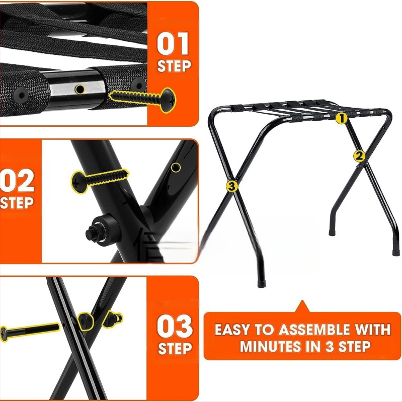 Amazonov samostojeći nosač u obliku slova X, sklopivi nosač za prtljagu bez naslona, nosač za prtljagu u hotelskoj sobi Star