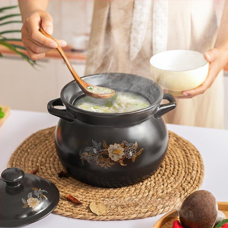 Sautējums veselības saglabāšanai zupas katls sautējuma katls keramikas katls gāzes zemes sautējuma zupas katls atklātas uguns augstas temperatūras izturīgs mājsaimniecības sautējuma zupas katls