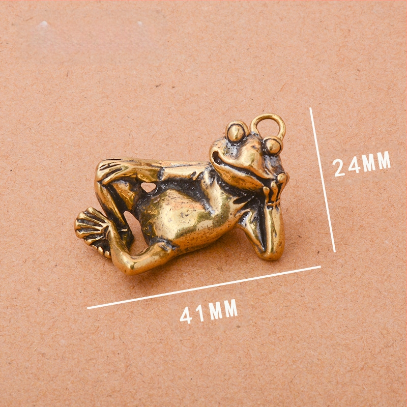 Gryno žalvario nelaimingas miegančios varlės namams, maža dekoracija biurui, darbalaukio varlė, arbata, augintinių dekoravimo rankenos žaislas