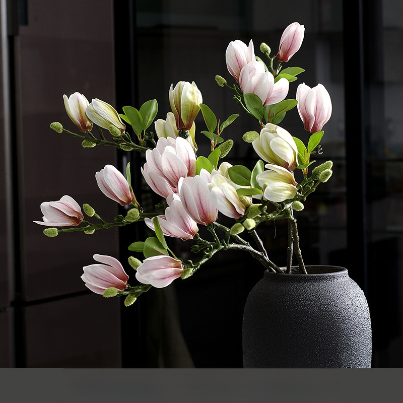 Svetainės kiniškų gėlių papuošalai gėlininkystės netikros gėlės dirbtinių gėlių pojūtis stalo dekoravimas namų šviesa prabangi magnolija