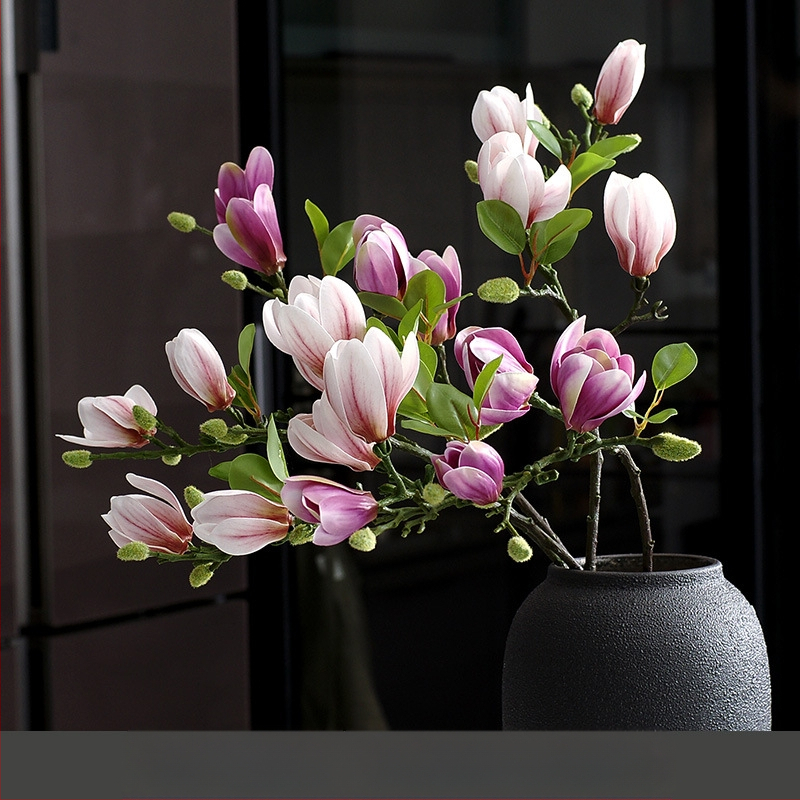 Svetainės kiniškų gėlių papuošalai gėlininkystės netikros gėlės dirbtinių gėlių pojūtis stalo dekoravimas namų šviesa prabangi magnolija