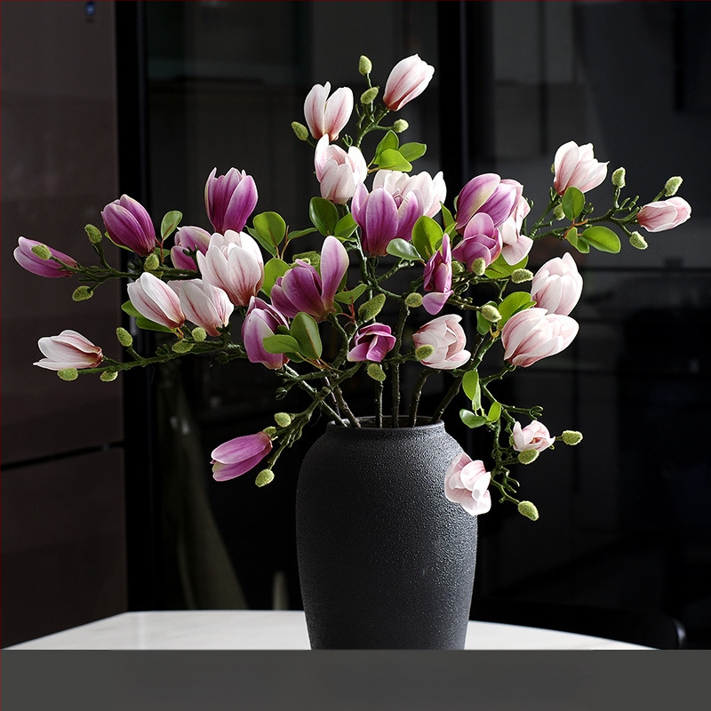 Svetainės kiniškų gėlių papuošalai gėlininkystės netikros gėlės dirbtinių gėlių pojūtis stalo dekoravimas namų šviesa prabangi magnolija