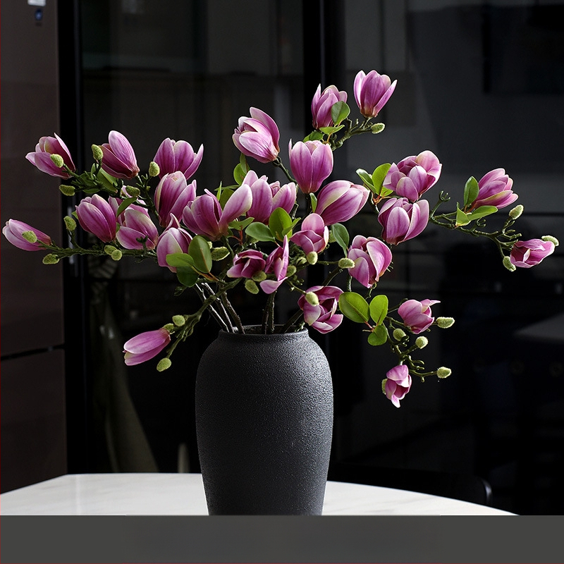 Svetainės kiniškų gėlių papuošalai gėlininkystės netikros gėlės dirbtinių gėlių pojūtis stalo dekoravimas namų šviesa prabangi magnolija