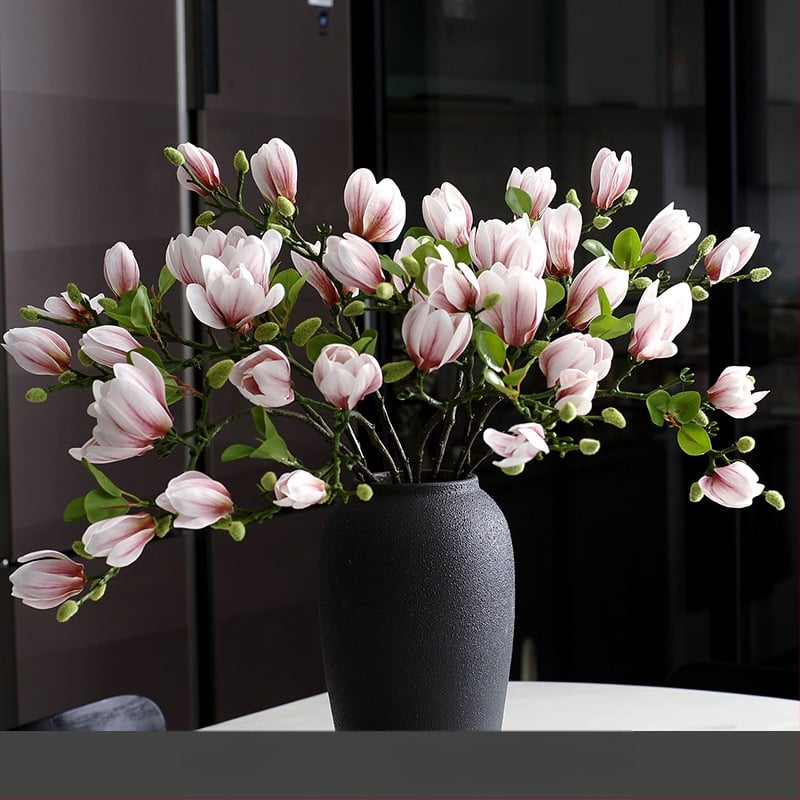 Svetainės kiniškų gėlių papuošalai gėlininkystės netikros gėlės dirbtinių gėlių pojūtis stalo dekoravimas namų šviesa prabangi magnolija