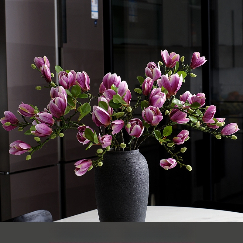 Svetainės kiniškų gėlių papuošalai gėlininkystės netikros gėlės dirbtinių gėlių pojūtis stalo dekoravimas namų šviesa prabangi magnolija