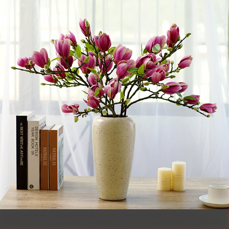 Svetainės kiniškų gėlių papuošalai gėlininkystės netikros gėlės dirbtinių gėlių pojūtis stalo dekoravimas namų šviesa prabangi magnolija