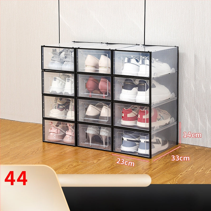 Sustorinta batų dėžės laikymo dėžė, skaidri batų lentyna, batų spintelė, namų apyvokos reikmenų parduotuvė, daugiasluoksnė sulankstoma batų dėžė