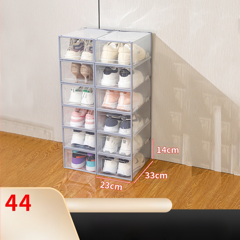 Sustorinta batų dėžės laikymo dėžė, skaidri batų lentyna, batų spintelė, namų apyvokos reikmenų parduotuvė, daugiasluoksnė sulankstoma batų dėžė