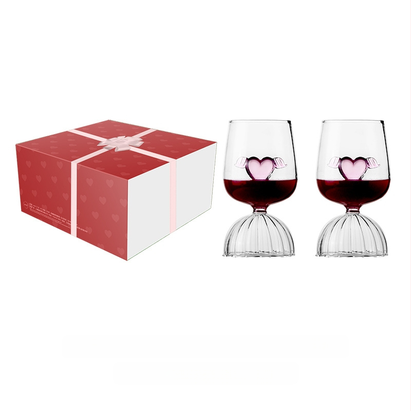 Tiešsaistes slavenība INS stilā Ziemeļvalstu radošais borsilikāta stikls rozā mīlestības kauss vīna glāze vīna aste Vīns Vīns Vīns Vīns Vīna glāze