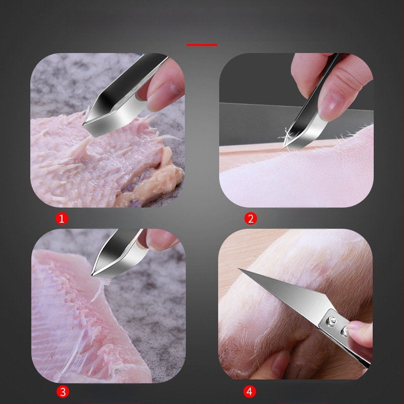 Storas nerūdijančio plieno kiaulių plaukų segtukas Buitinės žuvų kaulų replės Vištienos ančių replės Pincetas Segtukas Virtuvės įtaisai