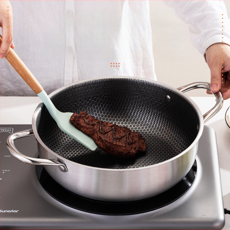 Nerūdijančio plieno korio nelimpantis sriubos puodas dujinė viryklė indukcinė viryklė universalus japoniškas nepadengtas daugiafunkcis dvigubo ausies karštas puodas