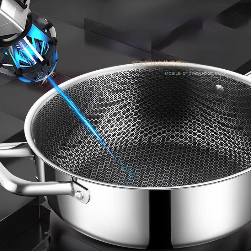 Nerūdijančio plieno korio nelimpantis sriubos puodas dujinė viryklė indukcinė viryklė universalus japoniškas nepadengtas daugiafunkcis dvigubo ausies karštas puodas