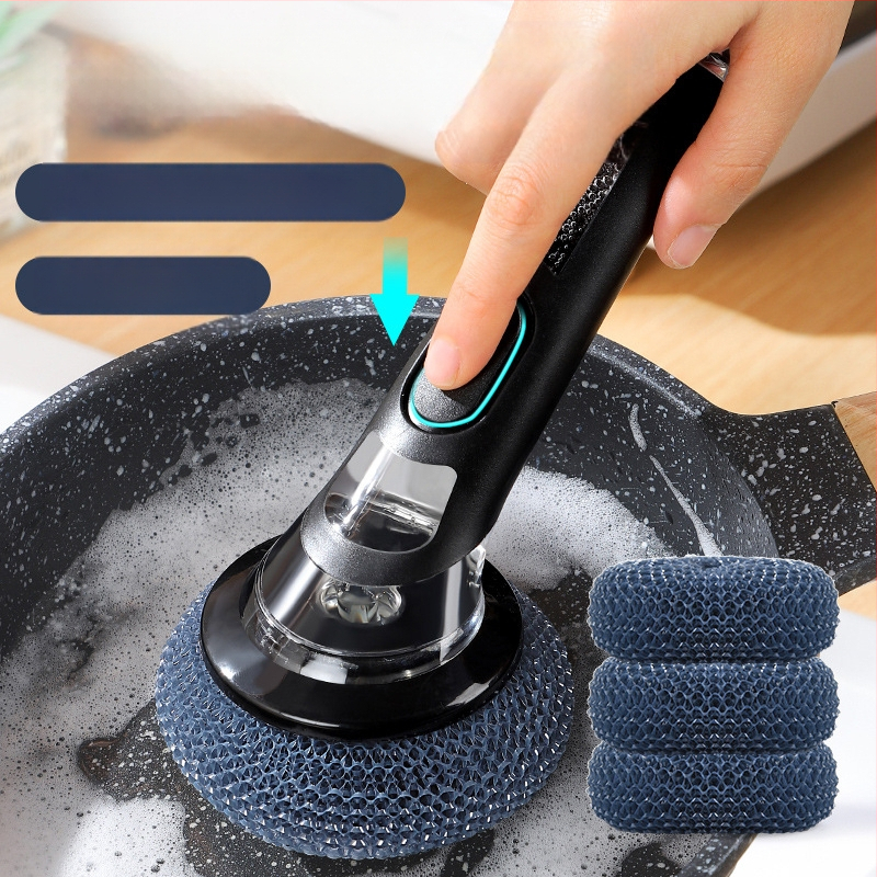 Perie cu mâner lung pentru oală, perie automată de spălat vase cu lichid, perie de bucătărie pentru uz casnic, perie de oală cu burete, perie de curățare cu bilă pentru animale de companie, ustensile