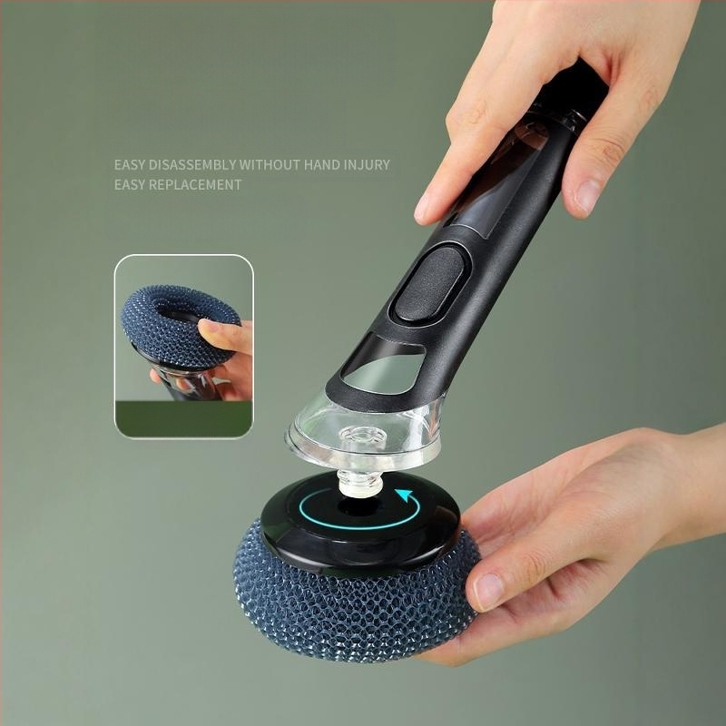 Perie cu mâner lung pentru oală, perie automată de spălat vase cu lichid, perie de bucătărie pentru uz casnic, perie de oală cu burete, perie de curățare cu bilă pentru animale de companie, ustensile