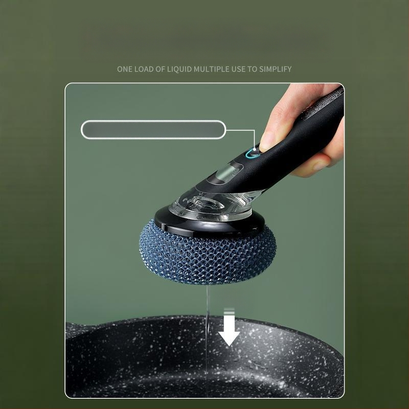 Perie cu mâner lung pentru oală, perie automată de spălat vase cu lichid, perie de bucătărie pentru uz casnic, perie de oală cu burete, perie de curățare cu bilă pentru animale de companie, ustensile