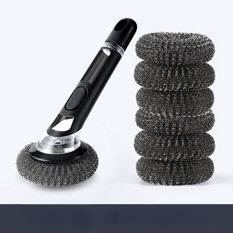 Perie cu mâner lung pentru oală, perie automată de spălat vase cu lichid, perie de bucătărie pentru uz casnic, perie de oală cu burete, perie de curățare cu bilă pentru animale de companie, ustensile