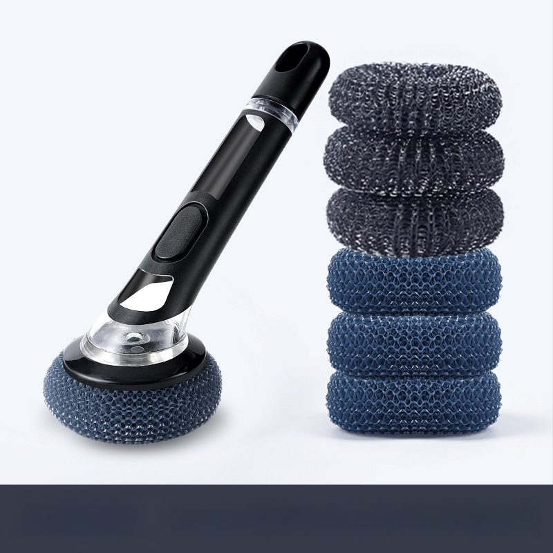 Perie cu mâner lung pentru oală, perie automată de spălat vase cu lichid, perie de bucătărie pentru uz casnic, perie de oală cu burete, perie de curățare cu bilă pentru animale de companie, ustensile