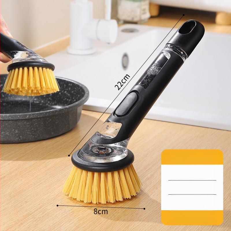 Perie cu mâner lung pentru oală, perie automată de spălat vase cu lichid, perie de bucătărie pentru uz casnic, perie de oală cu burete, perie de curățare cu bilă pentru animale de companie, ustensile