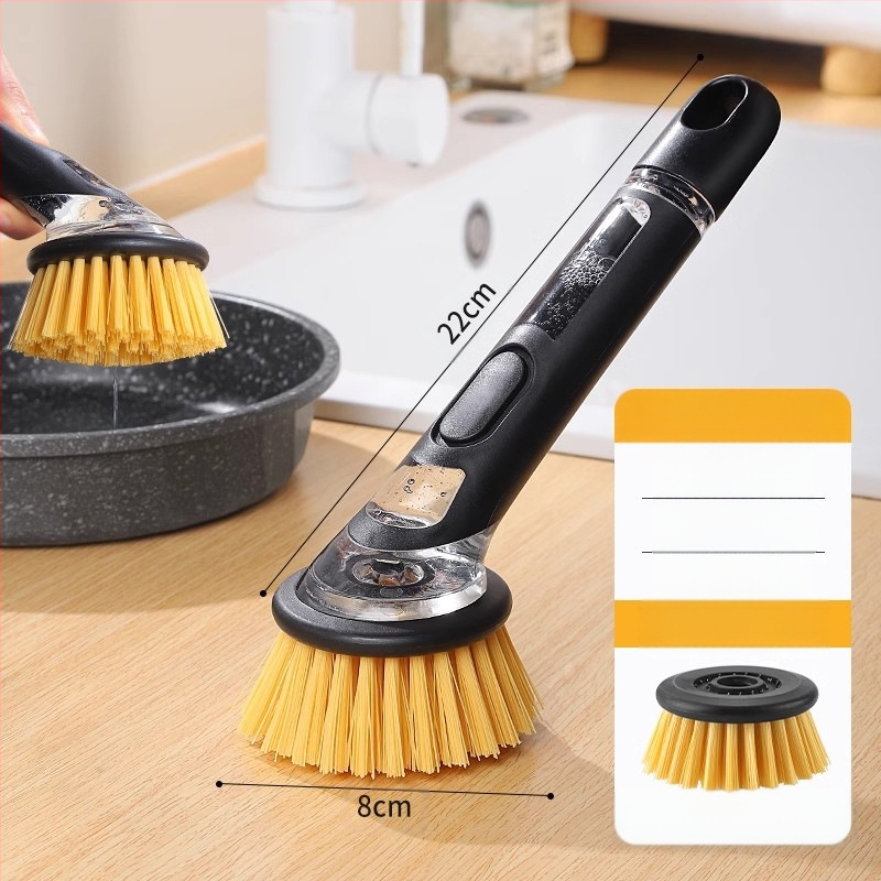 Perie cu mâner lung pentru oală, perie automată de spălat vase cu lichid, perie de bucătărie pentru uz casnic, perie de oală cu burete, perie de curățare cu bilă pentru animale de companie, ustensile