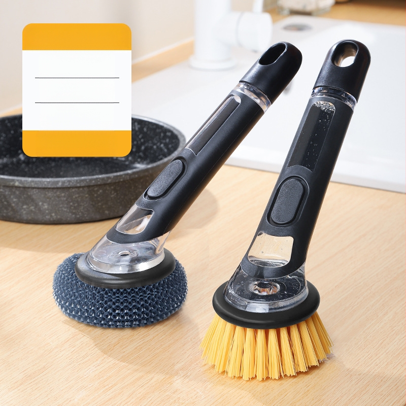 Perie cu mâner lung pentru oală, perie automată de spălat vase cu lichid, perie de bucătărie pentru uz casnic, perie de oală cu burete, perie de curățare cu bilă pentru animale de companie, ustensile