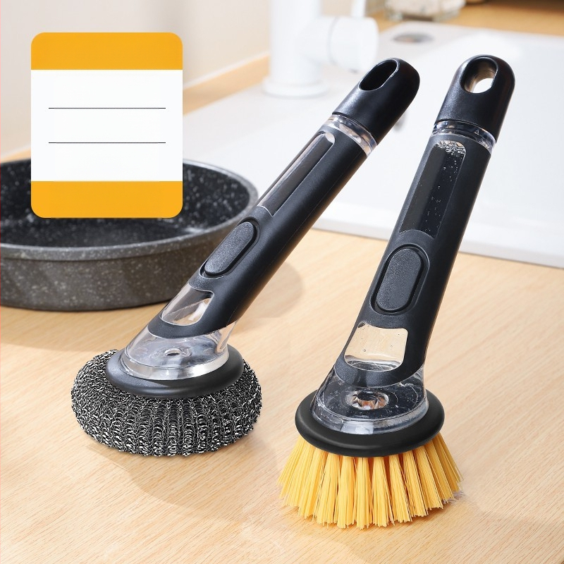 Perie cu mâner lung pentru oală, perie automată de spălat vase cu lichid, perie de bucătărie pentru uz casnic, perie de oală cu burete, perie de curățare cu bilă pentru animale de companie, ustensile