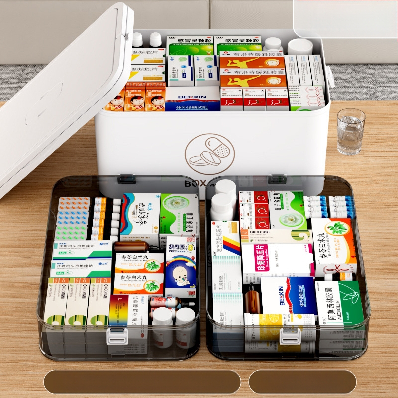 Kodumajapidamises kasutatav suur ravimikarp hulgimüügi mitmekihiline sahtliga meditsiiniline hoiukarp kaasaskantav kodune hädaabi kaasaskantav esmaabi ravimikarp