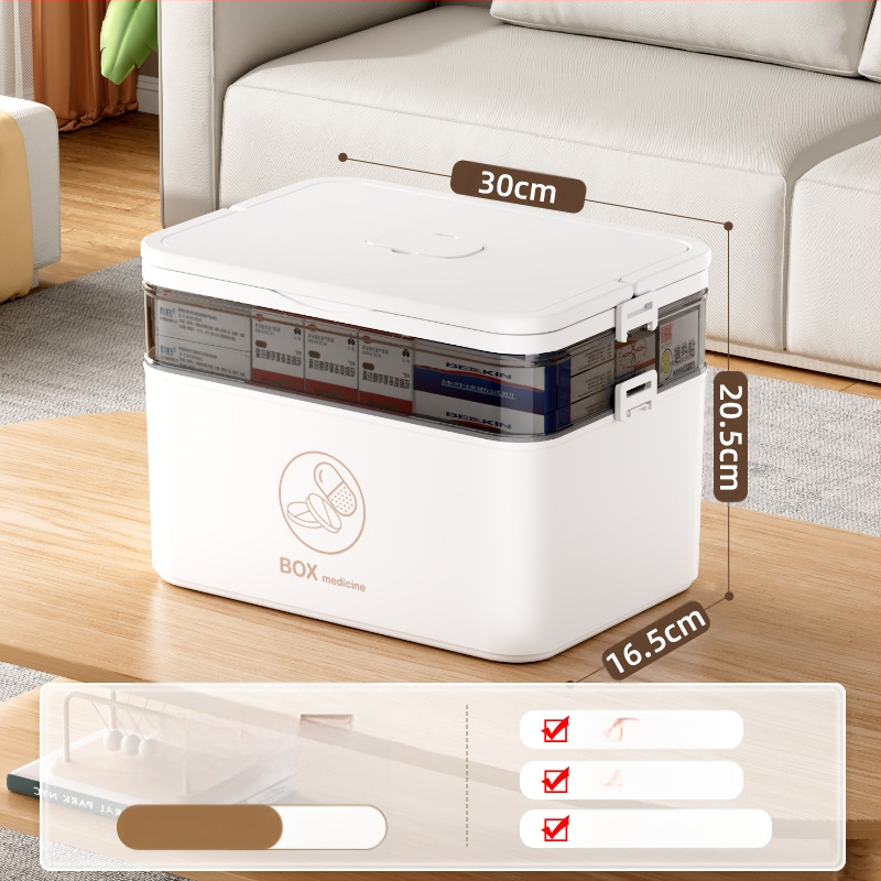 Kodumajapidamises kasutatav suur ravimikarp hulgimüügi mitmekihiline sahtliga meditsiiniline hoiukarp kaasaskantav kodune hädaabi kaasaskantav esmaabi ravimikarp