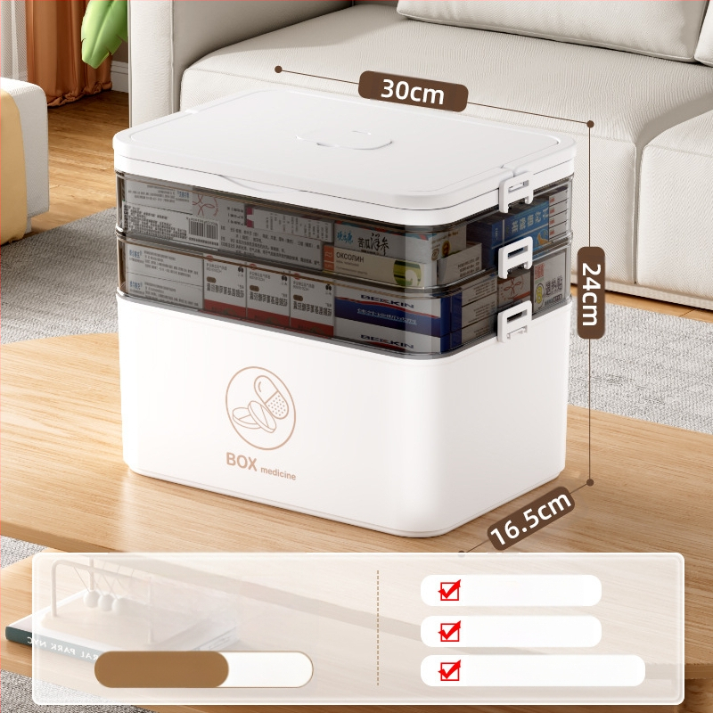 Kodumajapidamises kasutatav suur ravimikarp hulgimüügi mitmekihiline sahtliga meditsiiniline hoiukarp kaasaskantav kodune hädaabi kaasaskantav esmaabi ravimikarp