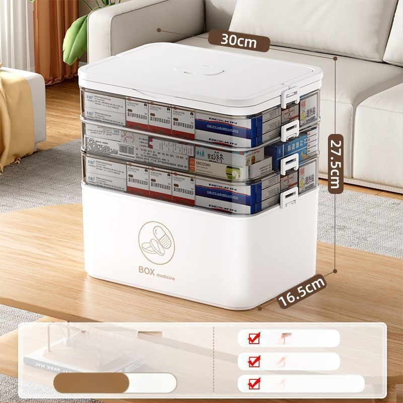 Kodumajapidamises kasutatav suur ravimikarp hulgimüügi mitmekihiline sahtliga meditsiiniline hoiukarp kaasaskantav kodune hädaabi kaasaskantav esmaabi ravimikarp