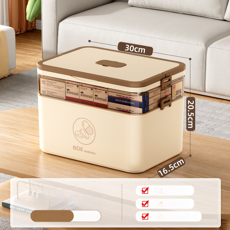 Kodumajapidamises kasutatav suur ravimikarp hulgimüügi mitmekihiline sahtliga meditsiiniline hoiukarp kaasaskantav kodune hädaabi kaasaskantav esmaabi ravimikarp