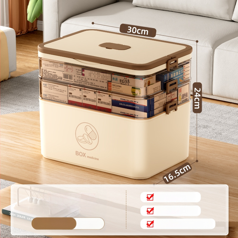 Kodumajapidamises kasutatav suur ravimikarp hulgimüügi mitmekihiline sahtliga meditsiiniline hoiukarp kaasaskantav kodune hädaabi kaasaskantav esmaabi ravimikarp