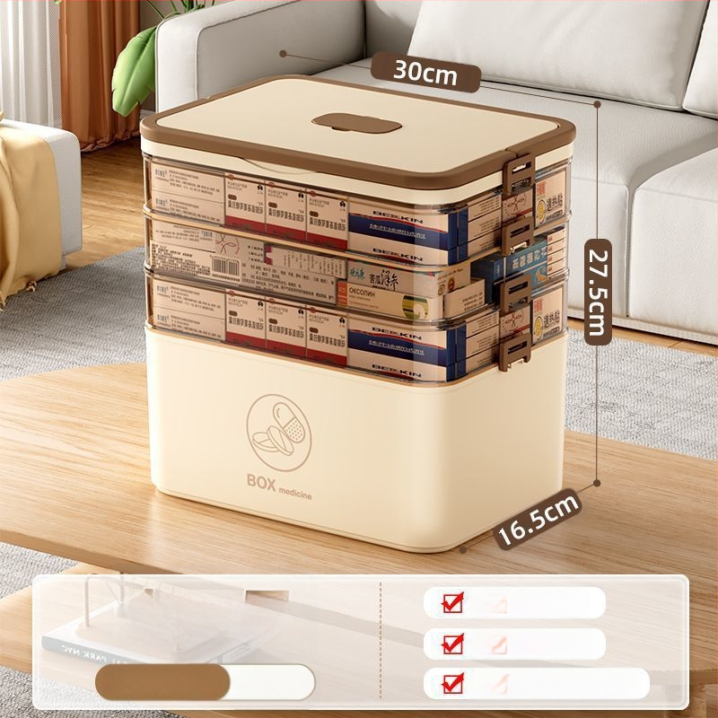 Kodumajapidamises kasutatav suur ravimikarp hulgimüügi mitmekihiline sahtliga meditsiiniline hoiukarp kaasaskantav kodune hädaabi kaasaskantav esmaabi ravimikarp