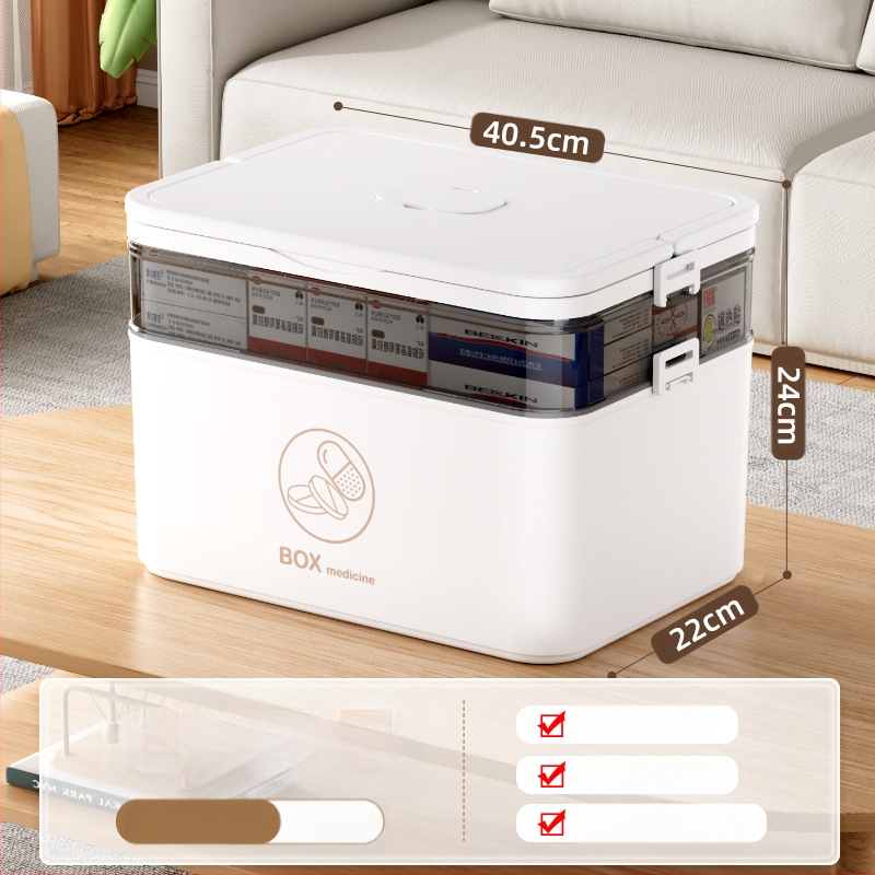 Kodumajapidamises kasutatav suur ravimikarp hulgimüügi mitmekihiline sahtliga meditsiiniline hoiukarp kaasaskantav kodune hädaabi kaasaskantav esmaabi ravimikarp