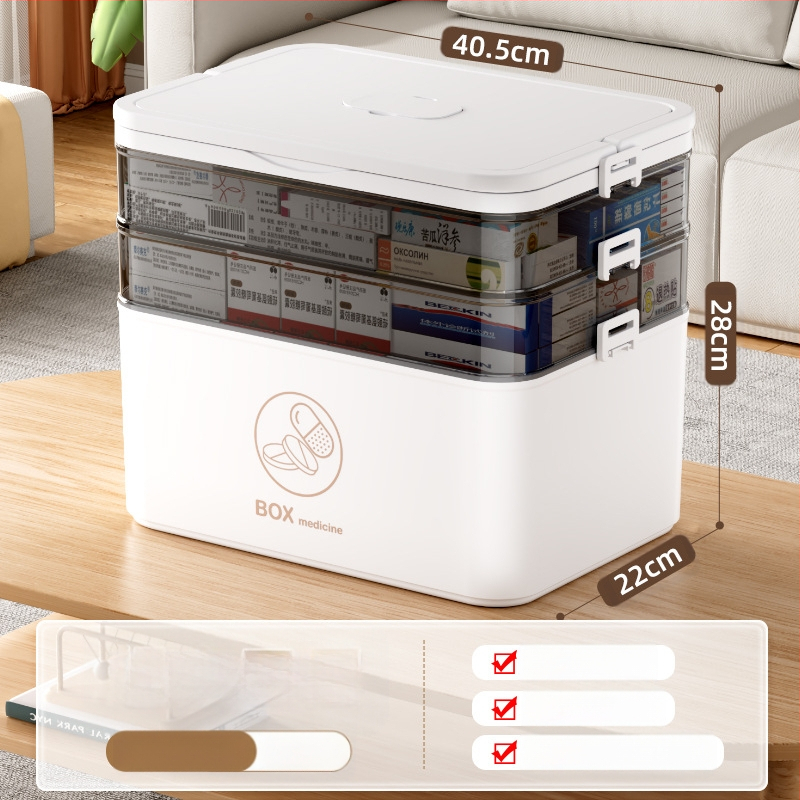 Kodumajapidamises kasutatav suur ravimikarp hulgimüügi mitmekihiline sahtliga meditsiiniline hoiukarp kaasaskantav kodune hädaabi kaasaskantav esmaabi ravimikarp