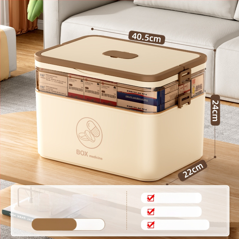 Kodumajapidamises kasutatav suur ravimikarp hulgimüügi mitmekihiline sahtliga meditsiiniline hoiukarp kaasaskantav kodune hädaabi kaasaskantav esmaabi ravimikarp