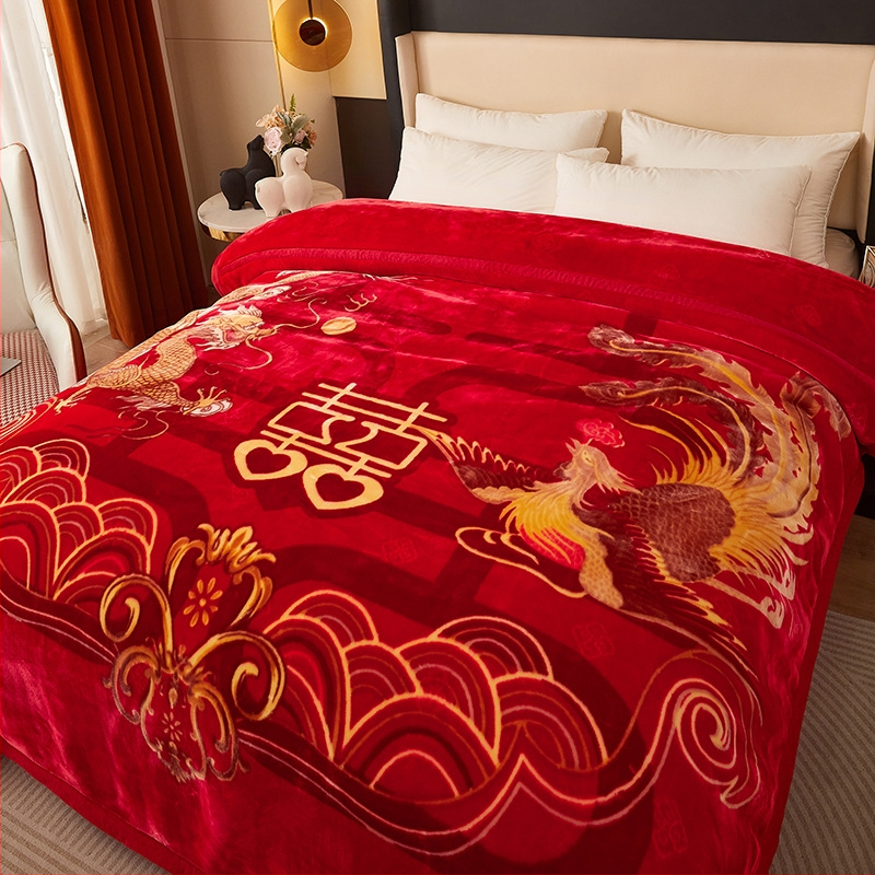 Jauna Raschel sega, dubultā sabiezināta sega, koraļļu flīsa segas pārvalks, kāzu segas segas rūpnīcas vairumtirdzniecība